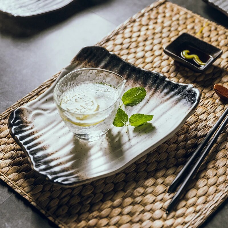 assiette japonaise plate design blanc