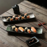 assiette japonaise a sushi rectangulaire
