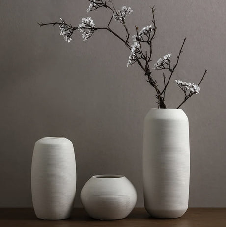 White Japanese ceramic vase
