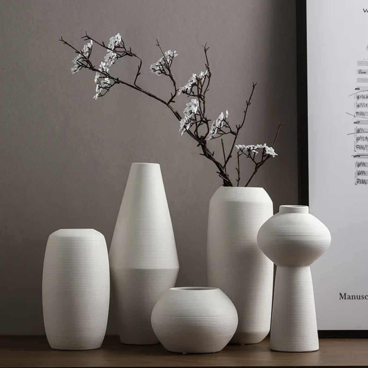 White Japanese ceramic vase
