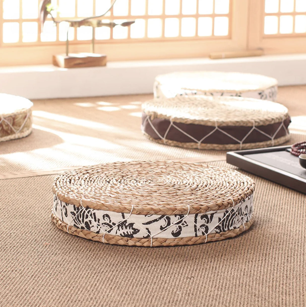 Japanese straw floor cushion