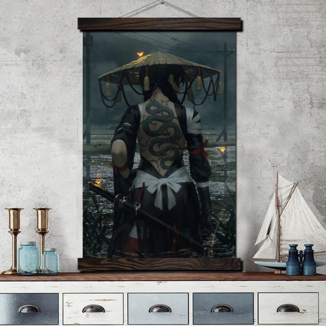 Tableau japonais moderne samouraï