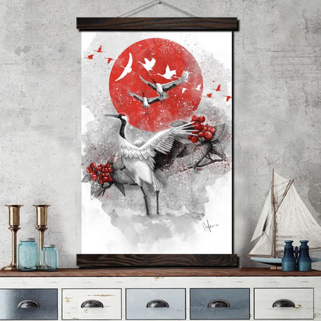 Japanese crane painting