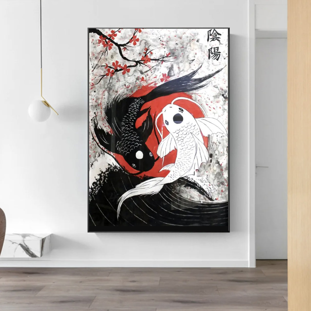 Japanese koi carp painting