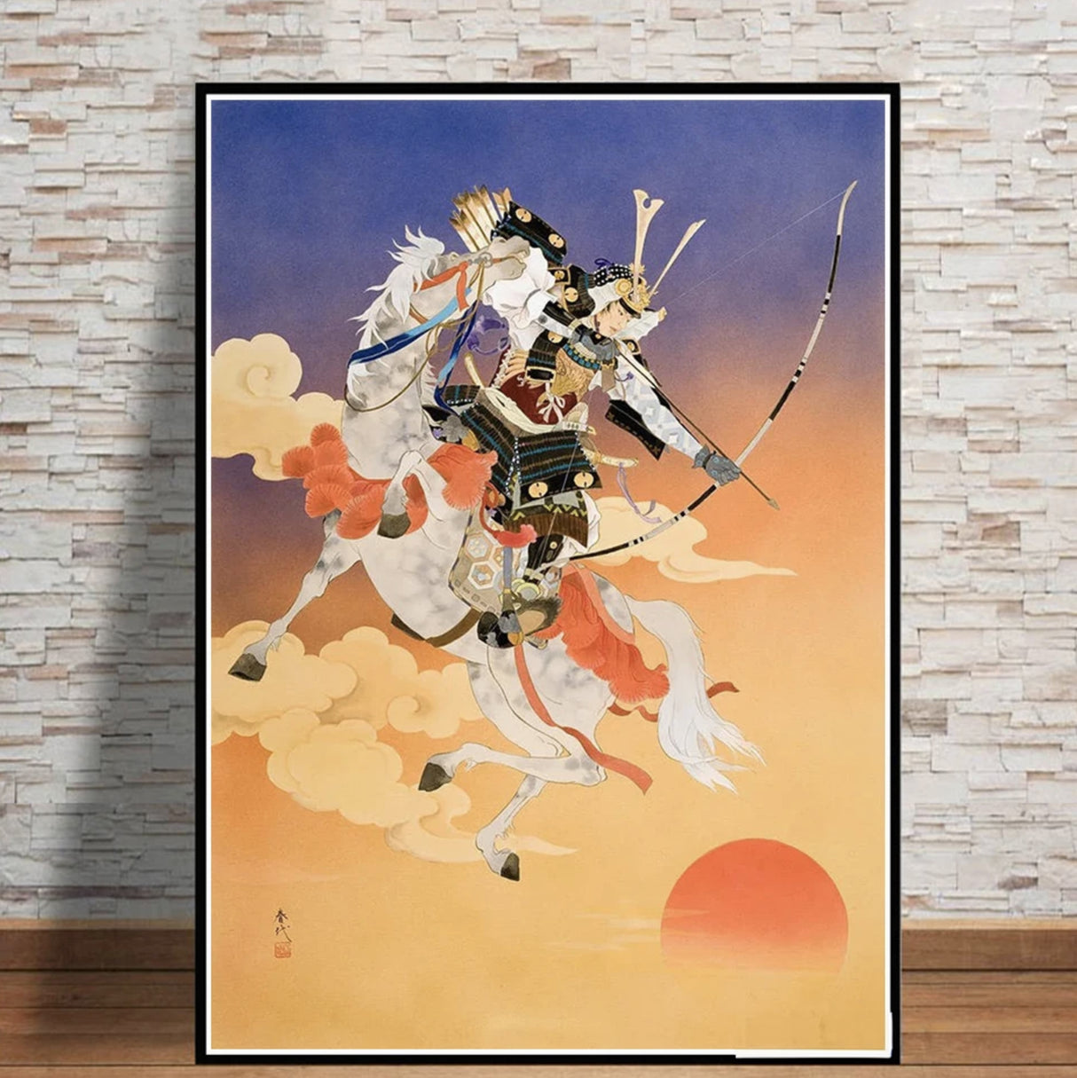 Tableau japonais archer pégase