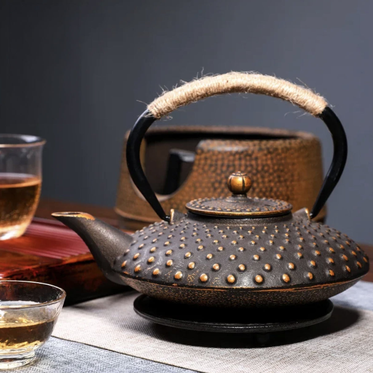 Flat Japanese teapot