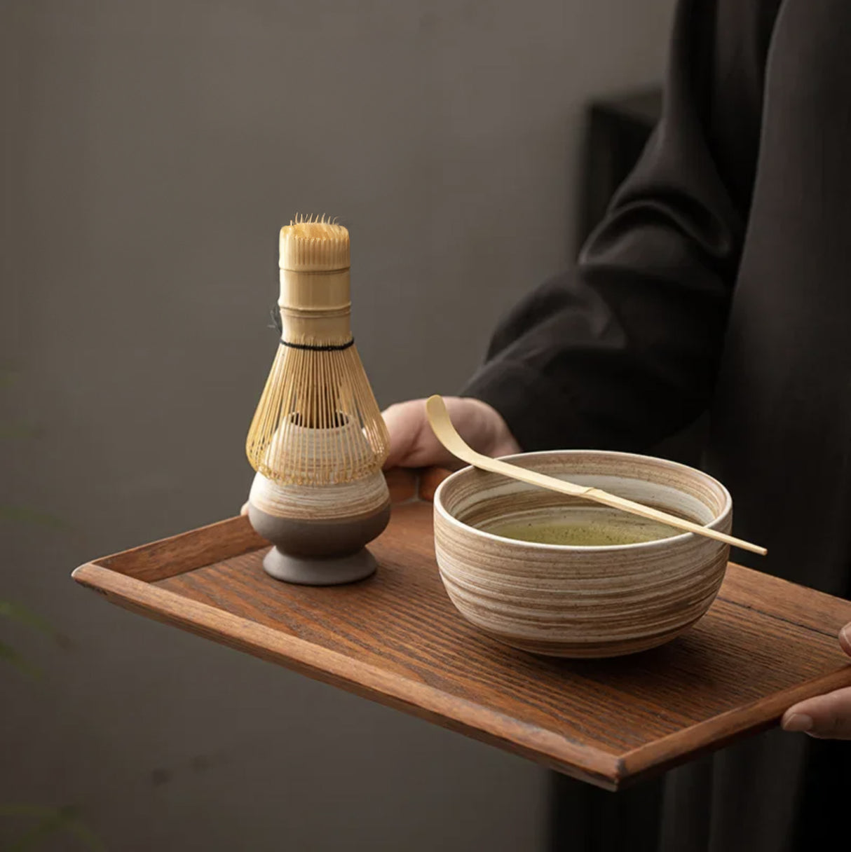 Service à thé japonais Matcha, coffret cadeau thé Matcha fait à la main,  fouet à Matcha, cuillère traditionnelle, bol à Matcha, porte-fouet en  céramique, Caddy Matcha, pour cérémonie(Type 2) : : Cuisine