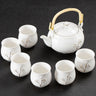 Japanese ceramic flower tea set