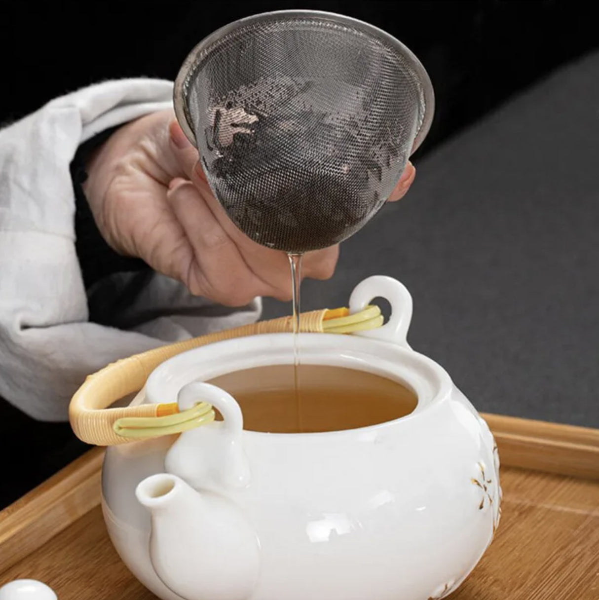Service à thé japonais en céramique à fleurs
