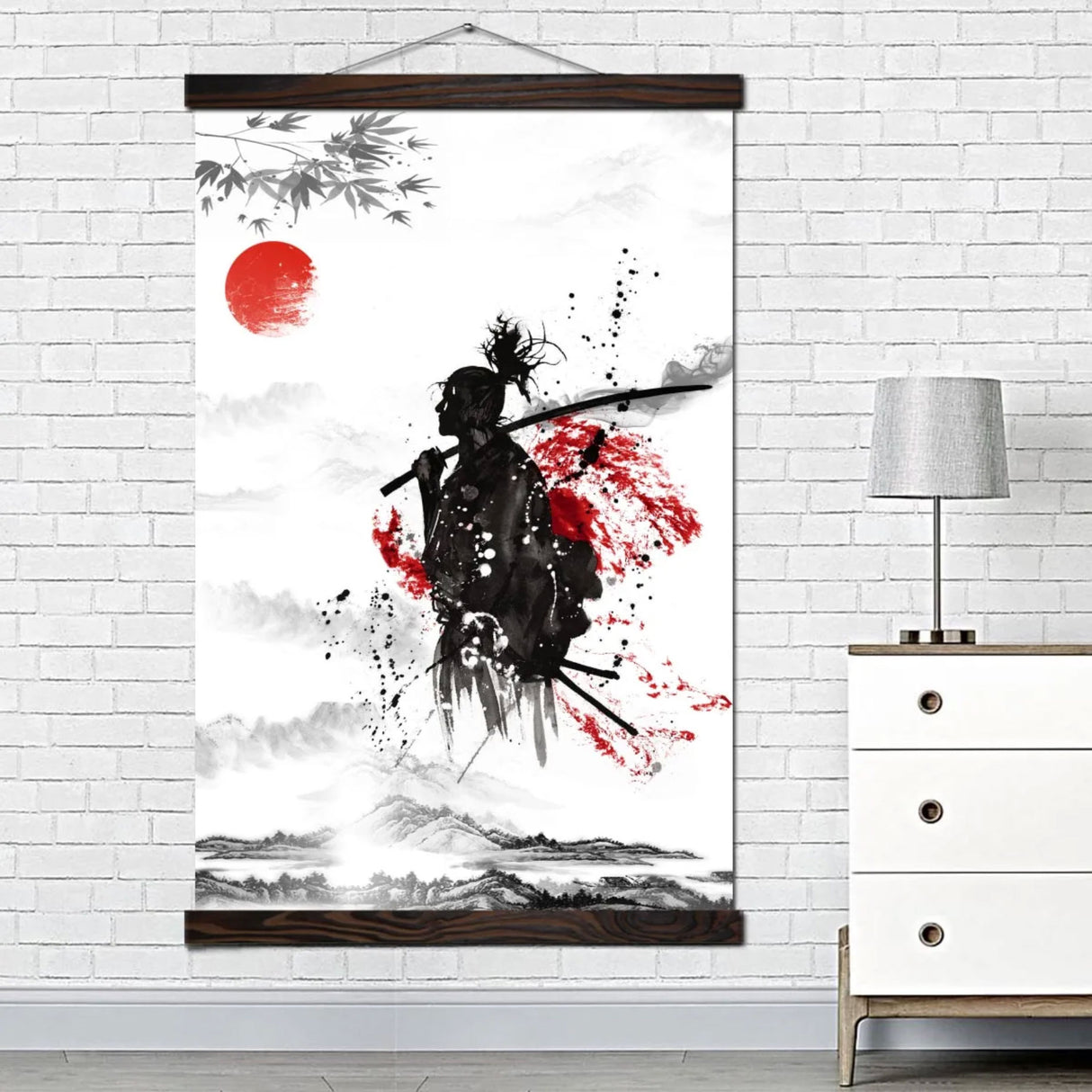 Tableau japonais samouraï solitaire
