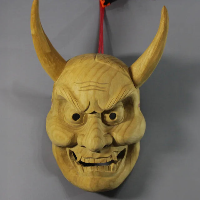 Masque japonais en bois démon (masque décoratif)