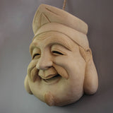 Masque japonais en bois vieil homme (masque décoratif)