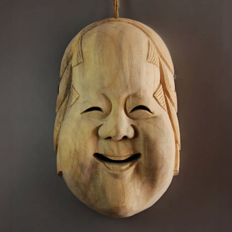 Masque japonais en bois de théâtre (masque décoratif)