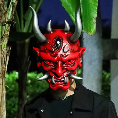 masque japonais rouge demon