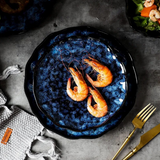 assiette japonaise bleue ancienne bleue et noire