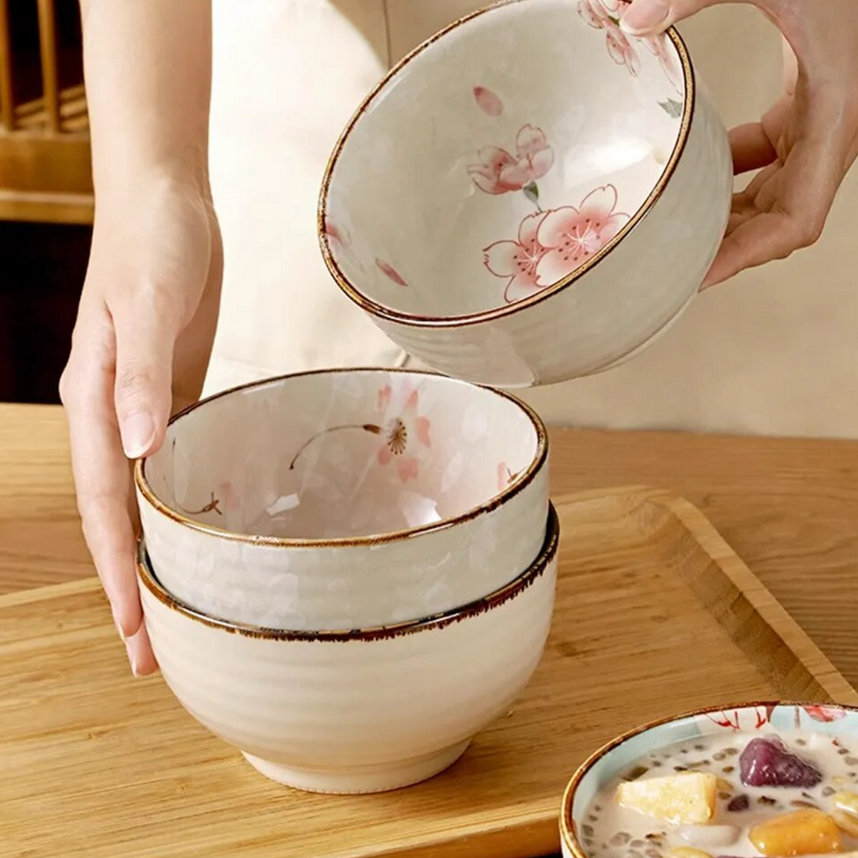 Japanese ceramic rice bowl