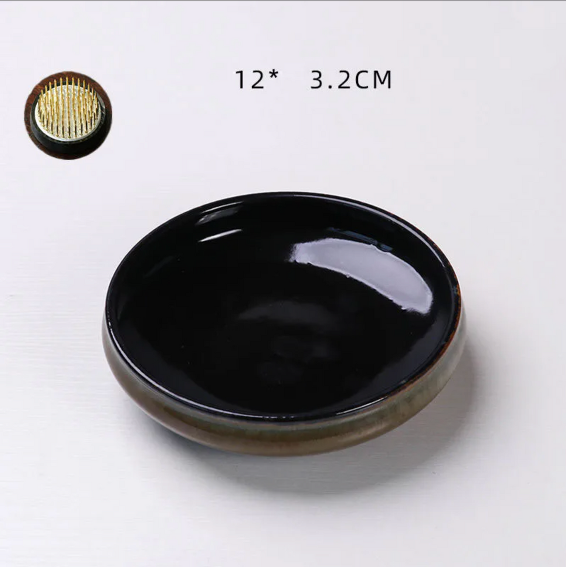 Vase ikebana moribana rond