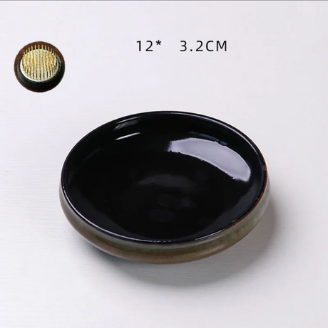 Vase ikebana moribana rond