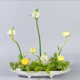 Vase ikebana long blanc