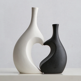 Japanese black and white vase