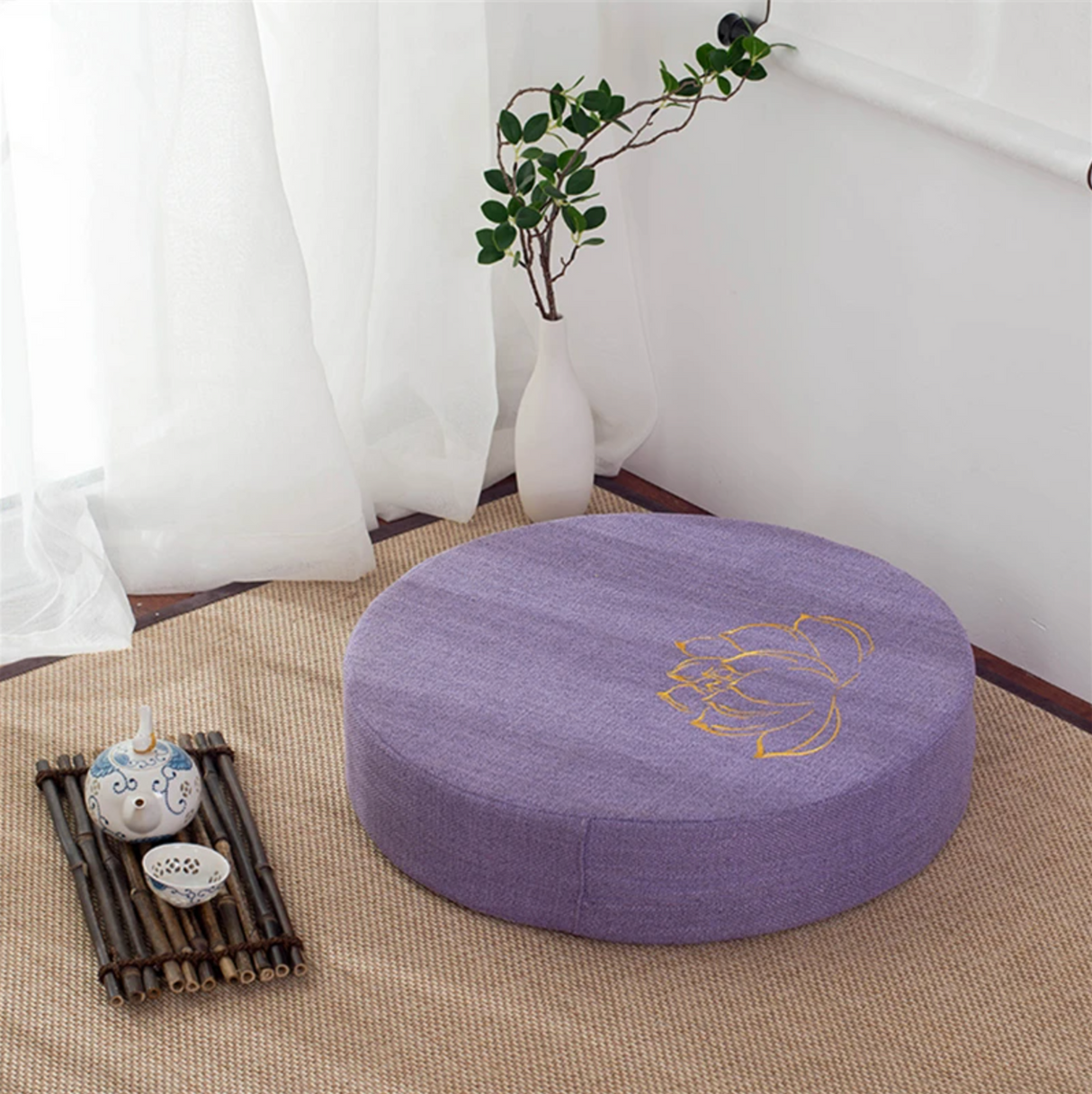 Japanese lotus flower cushion