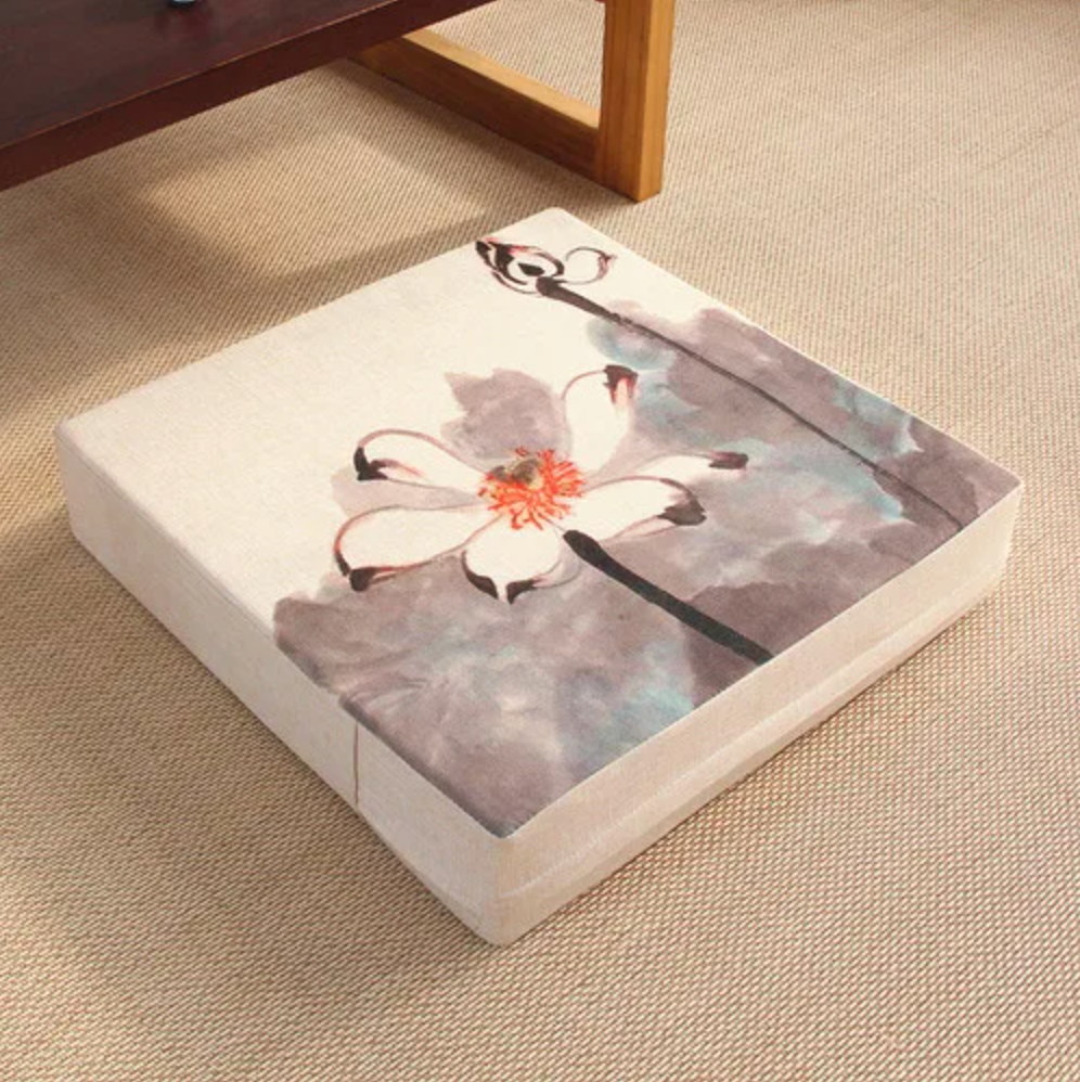 Japanese square flower cushion