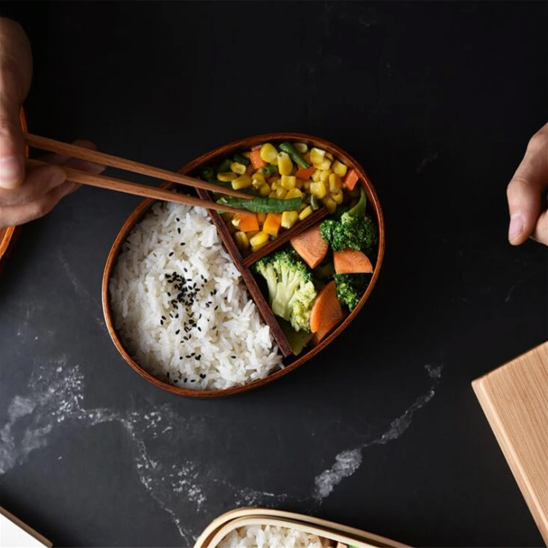 Boîte bento en bois