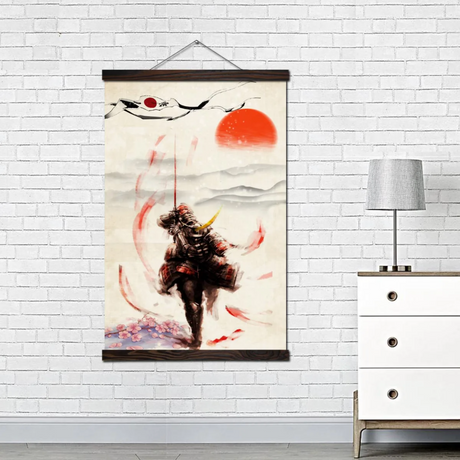 Japanese painting charge of the samurai