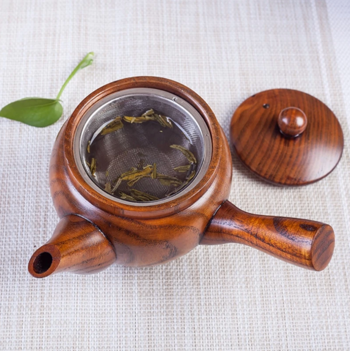 Japanese wooden kyusu teapot