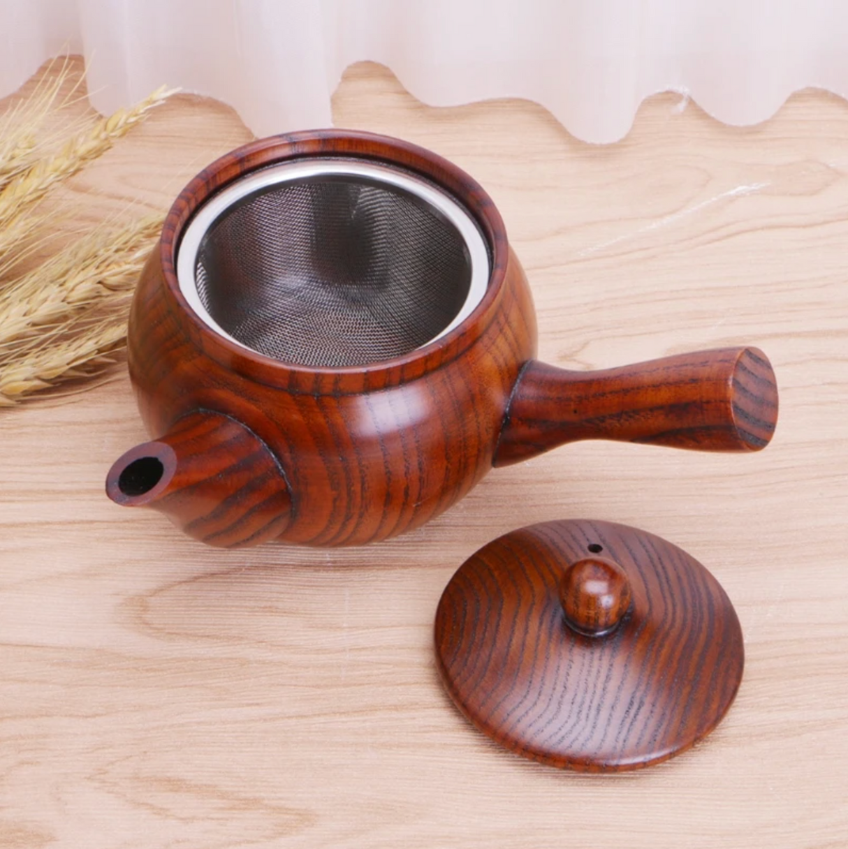 Japanese wooden kyusu teapot