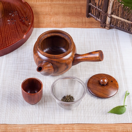 Théière japonaise kyusu en bois