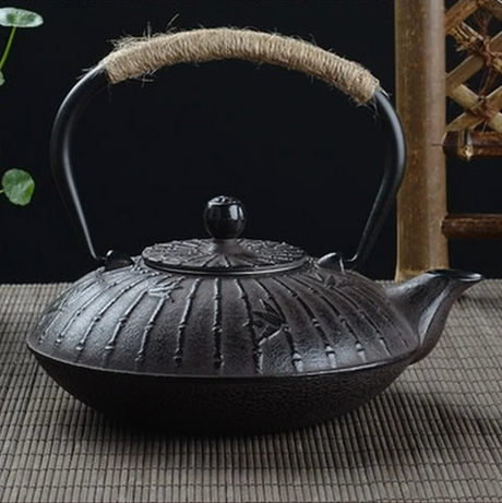 Japanese black cast iron teapot