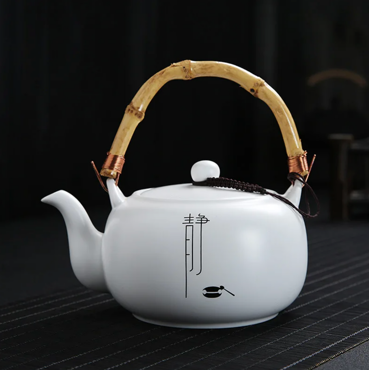 Zen white Japanese teapot