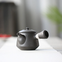 Théière japonaise kyusu noire en céramique