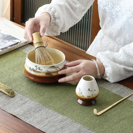 Complete Japanese matcha tea set