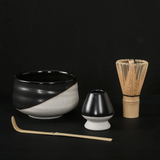 Complete two-tone matcha tea set