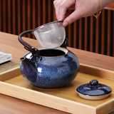 Dark blue Japanese tea set