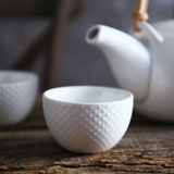 Service à thé japonais blanc couleur unie