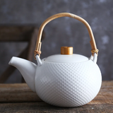 Service à thé japonais blanc couleur unie