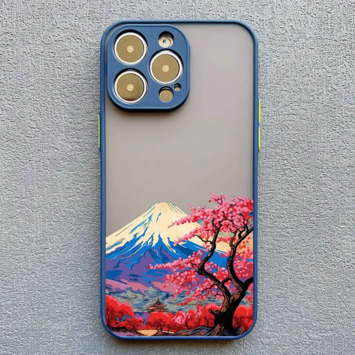 Japanese phone case Mount Fuji and sakura cherry tree