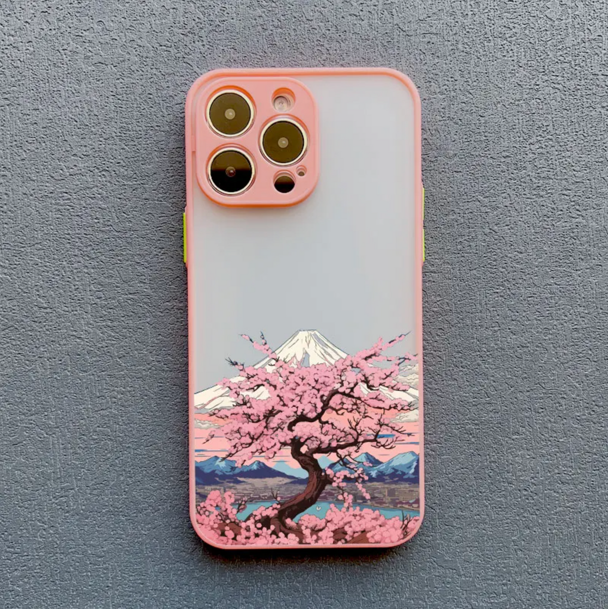 Japanese phone case Mount Fuji and sakura in bloom
