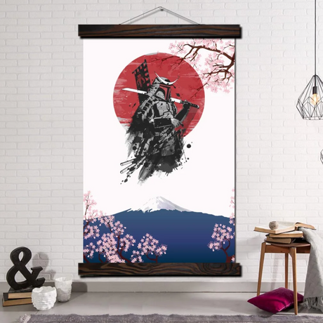 Tableau japonais samouraï avec casque