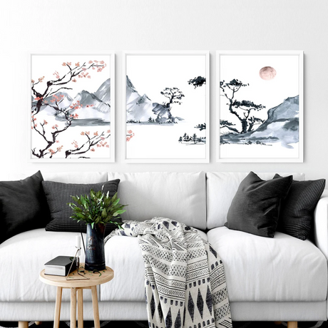 Tableau japonais blanc zen