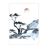 Tableau japonais blanc zen arbre