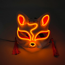 Masque japonais chat lumière LED orange