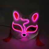 Masque japonais chat lumière LED rose