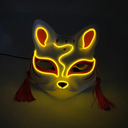 Masque japonais chat lumière LED jaune