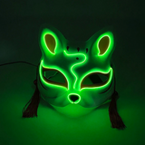 Masque japonais chat lumière LED vert