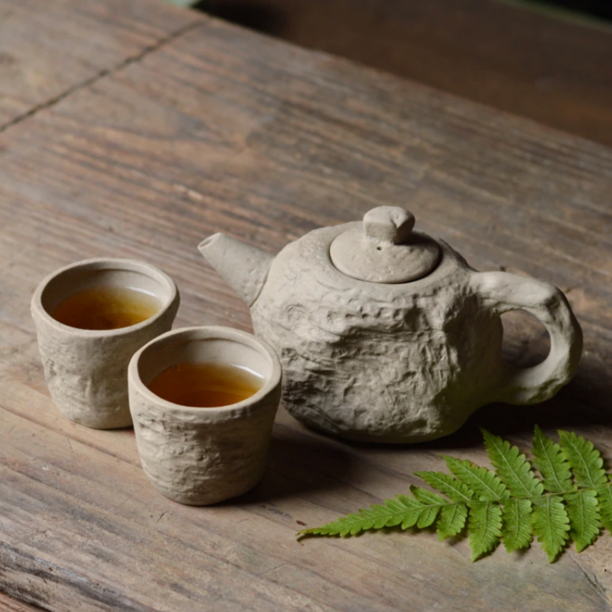 Service à thé japonais imitation pierre