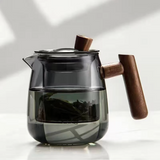 Service à thé japonais noir en verre